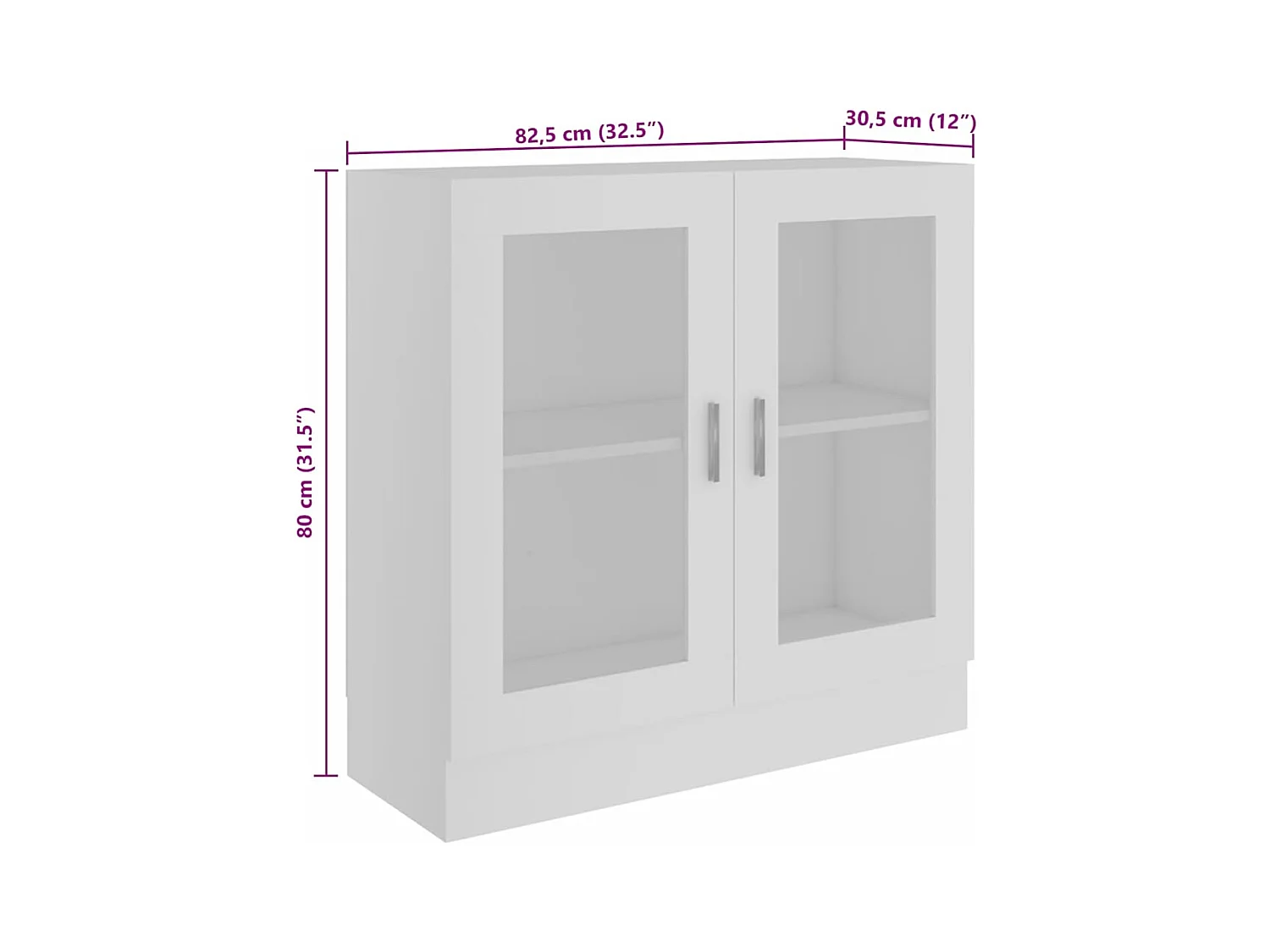 Armoire à vitrine Blanc 82,5x30,5x80 cm Bois d'ingénierie