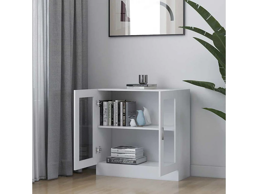 Vitrinekast Wit 82,5x30,5x80 cm Technisch hout