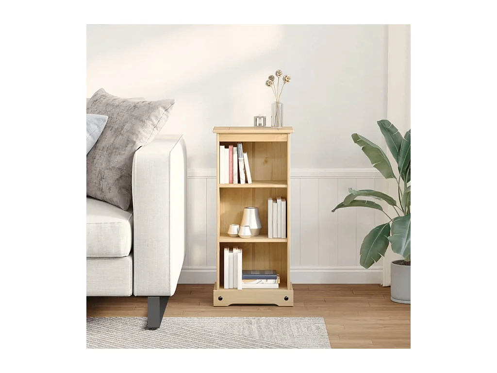 Libreria Corona 46x29x100 cm in legno massello di pino
