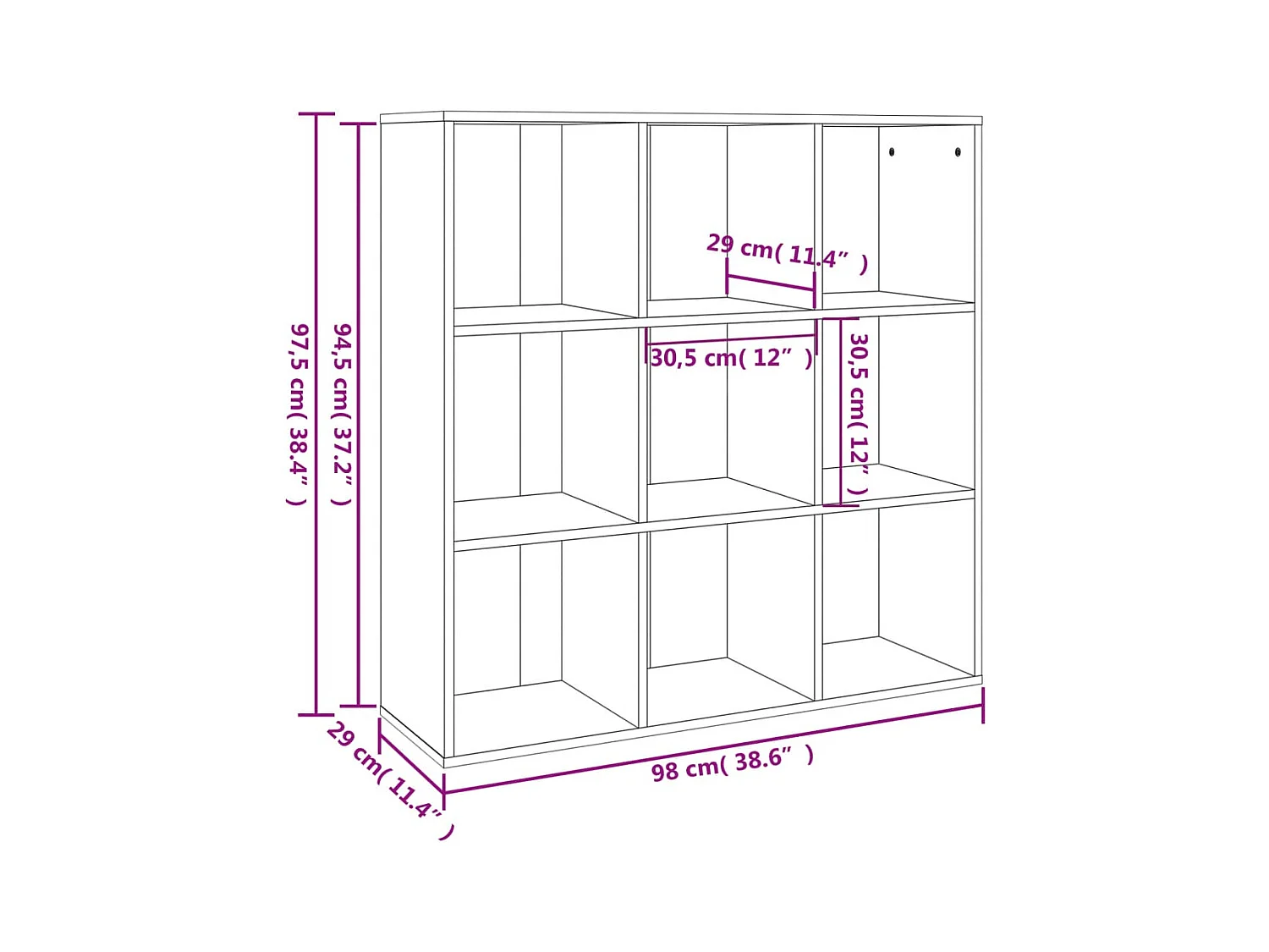 Armoire à livres chêne marron 98x29x97,5 cm