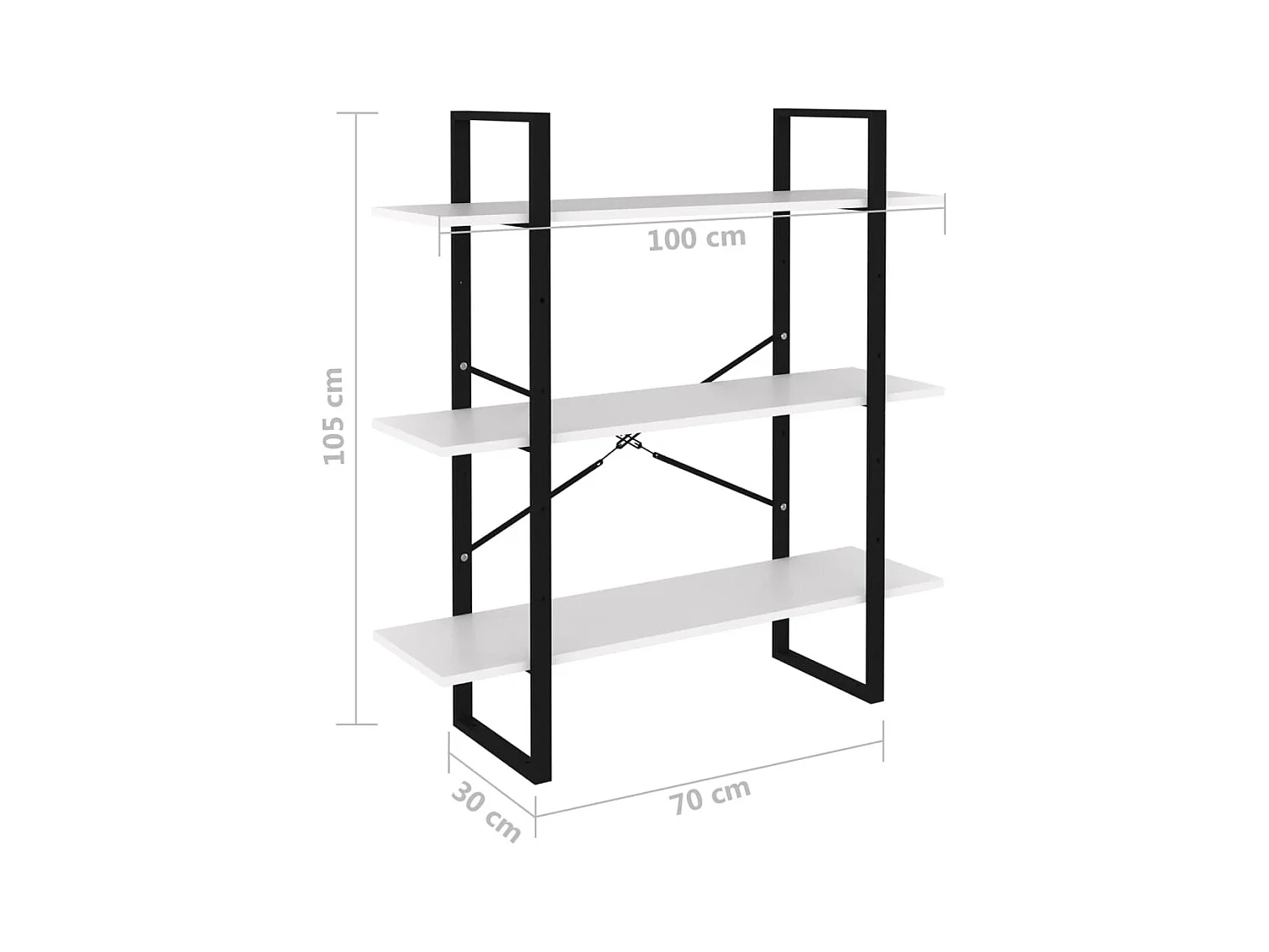Bibliothèque blanc 100x30x105 cm bois d’ingénierie