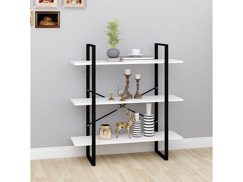 Libreria bianca 100x30x105 cm in legno ingegnerizzato