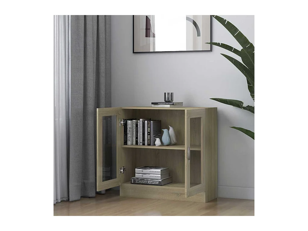 Vetrina in rovere Sonoma 82,5x30,5x80 cm in legno ingegnerizzato