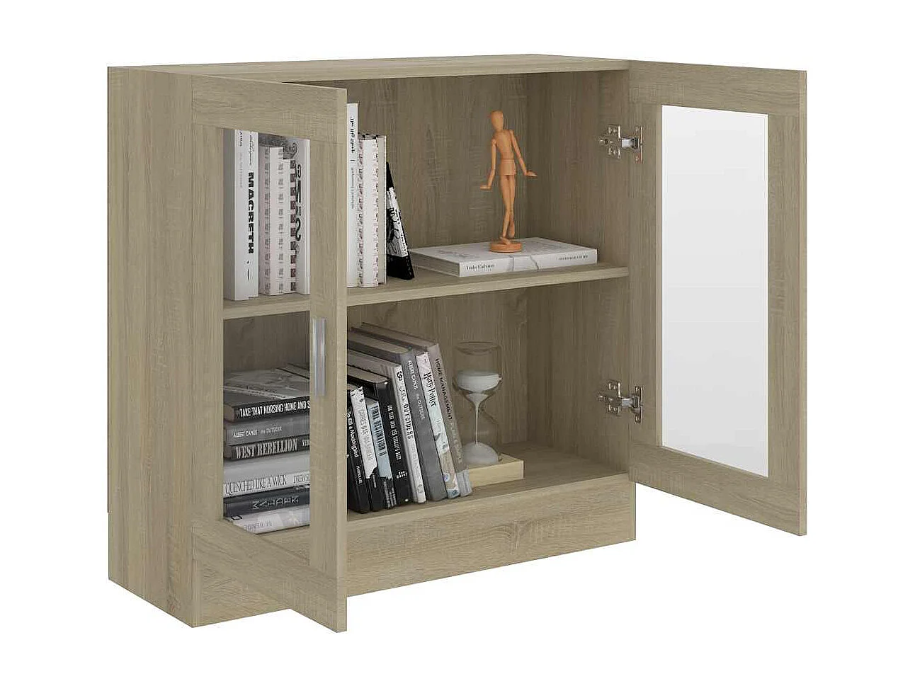 Vitrina de roble Sonoma de 82,5 x 30,5 x 80 cm, madera de ingeniería