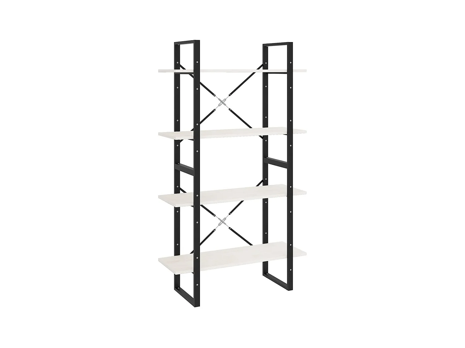 Bibliothèque à 4 niveaux Blanc 80x30x140 cm Bois de pin massif