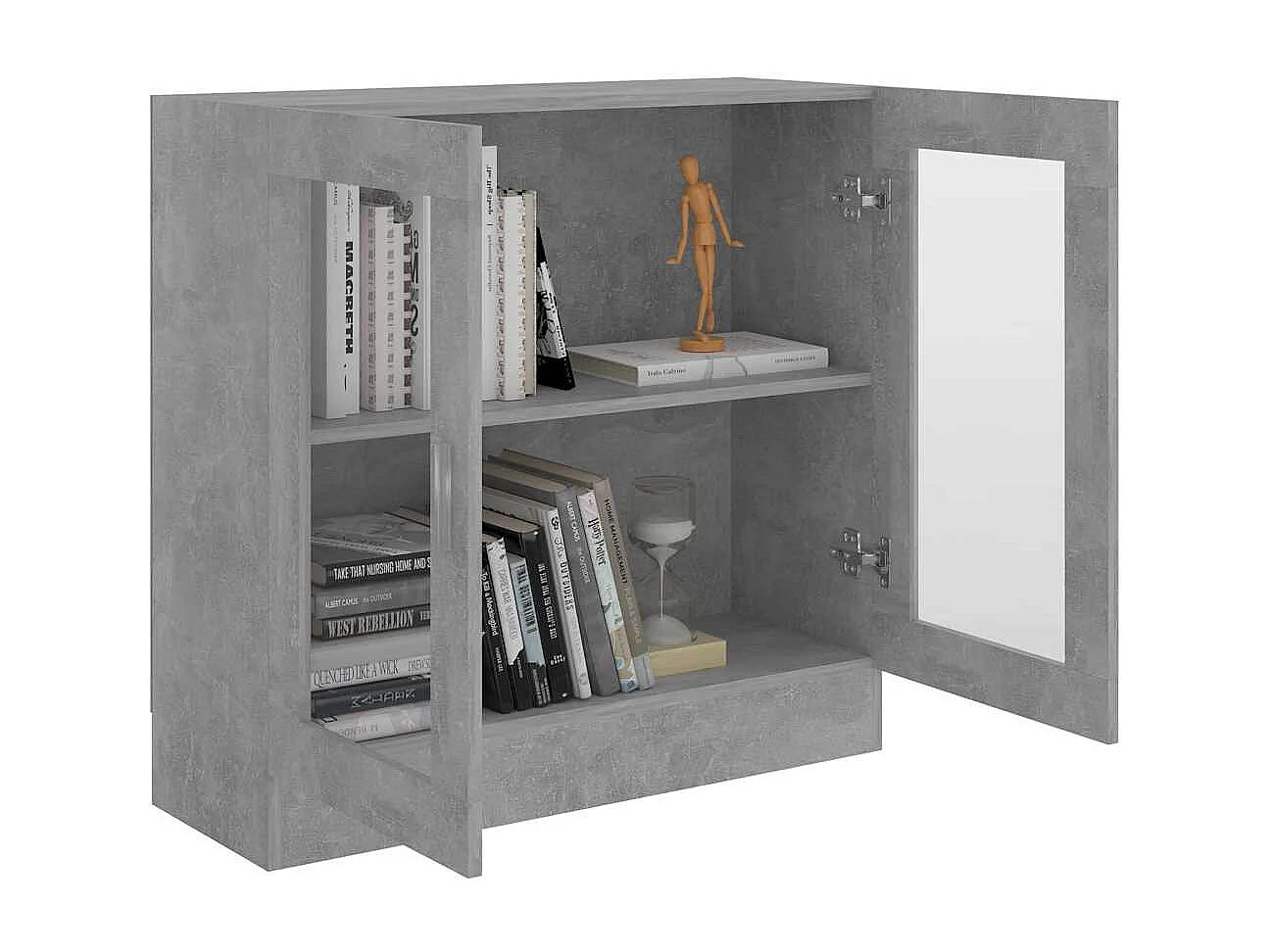 Armoire à vitrine Gris béton 82,5x30,5x80 cm Bois d'ingénierie