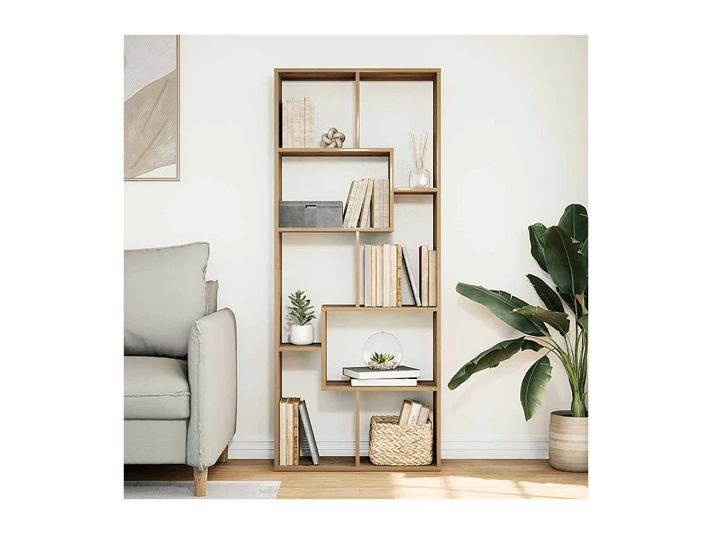 Étagère séparatrice de pièce chêne artisanal 67x25x161,5 cm