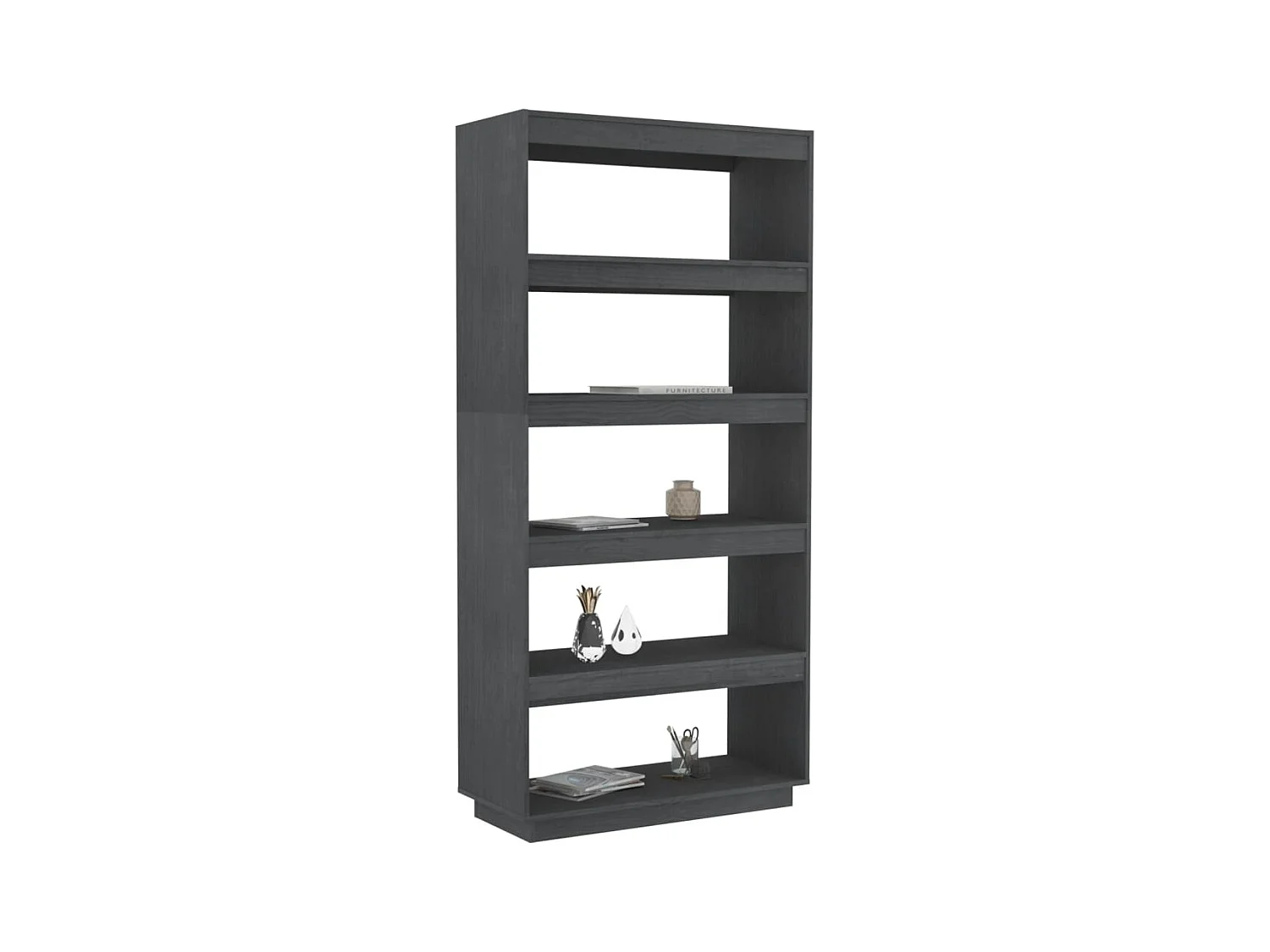 Bibliothèque/Séparateur de pièce Gris 80x35x167 cm Pin massif