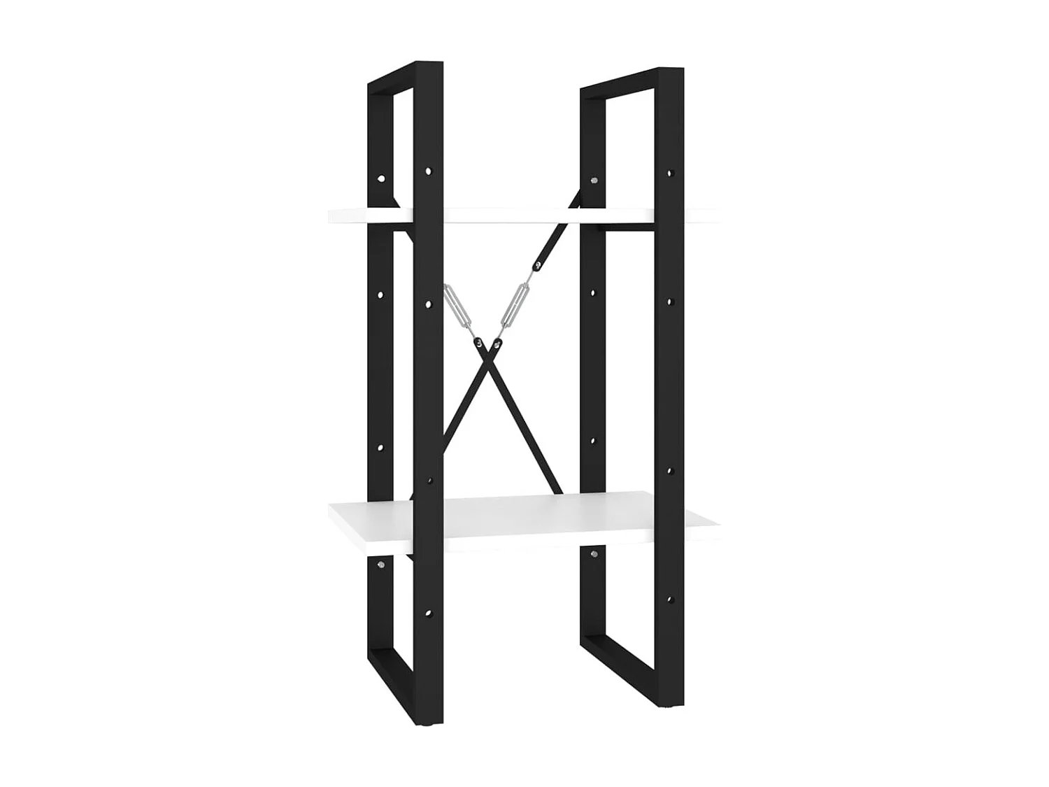 Bibliothèque à 2 niveaux blanc 40x30x70 cm bois d'ingénierie