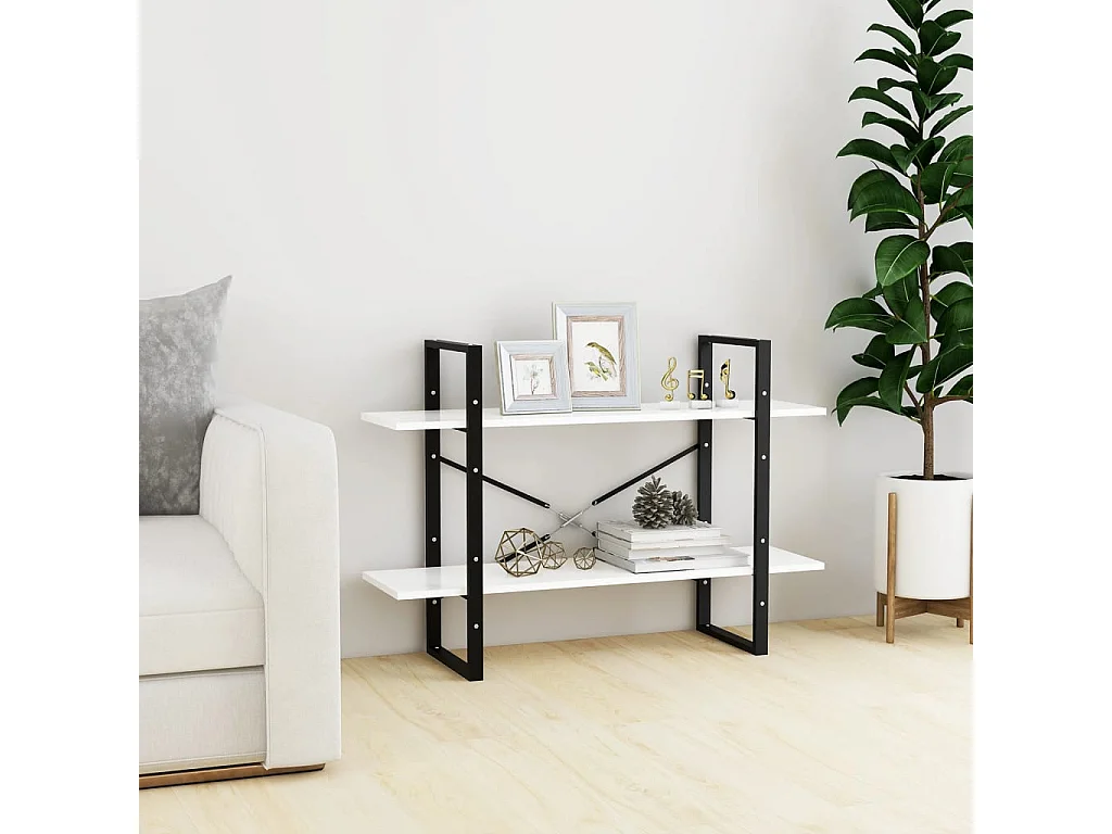 2-stöckiges Bücherregal weiß 100x30x70 cm Holzwerkstoff