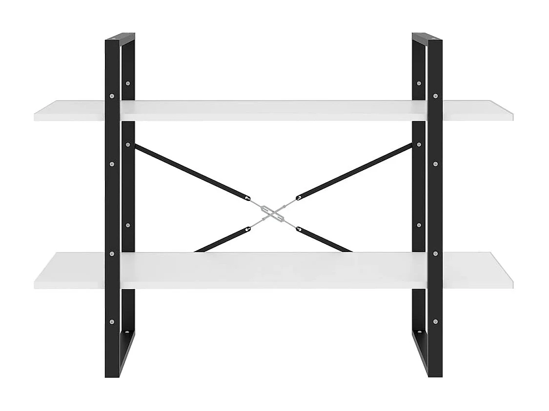 2-stöckiges Bücherregal weiß 100x30x70 cm Holzwerkstoff