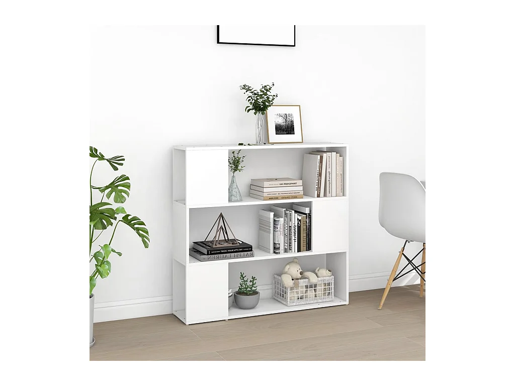 Bibliothèque/Séparateur de pièce Blanc 100x24x94 cm