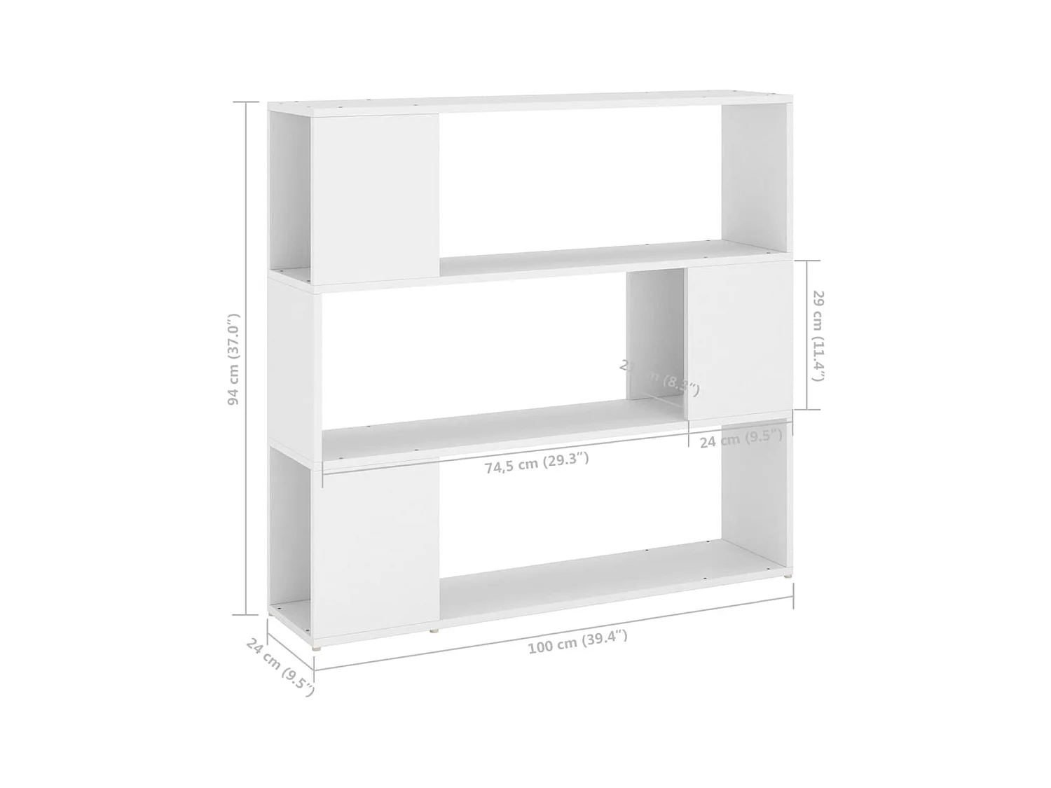 Bibliothèque/Séparateur de pièce Blanc 100x24x94 cm