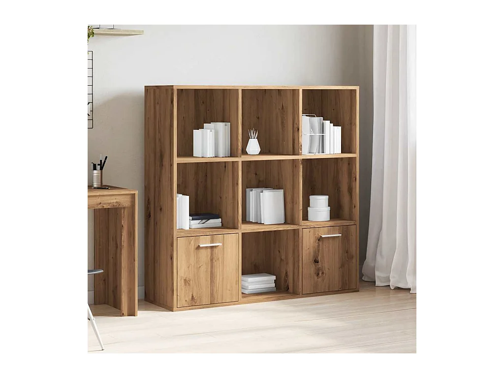 Bibliothèque chêne artisanal 98x29x97,5 cm bois d'ingénierie