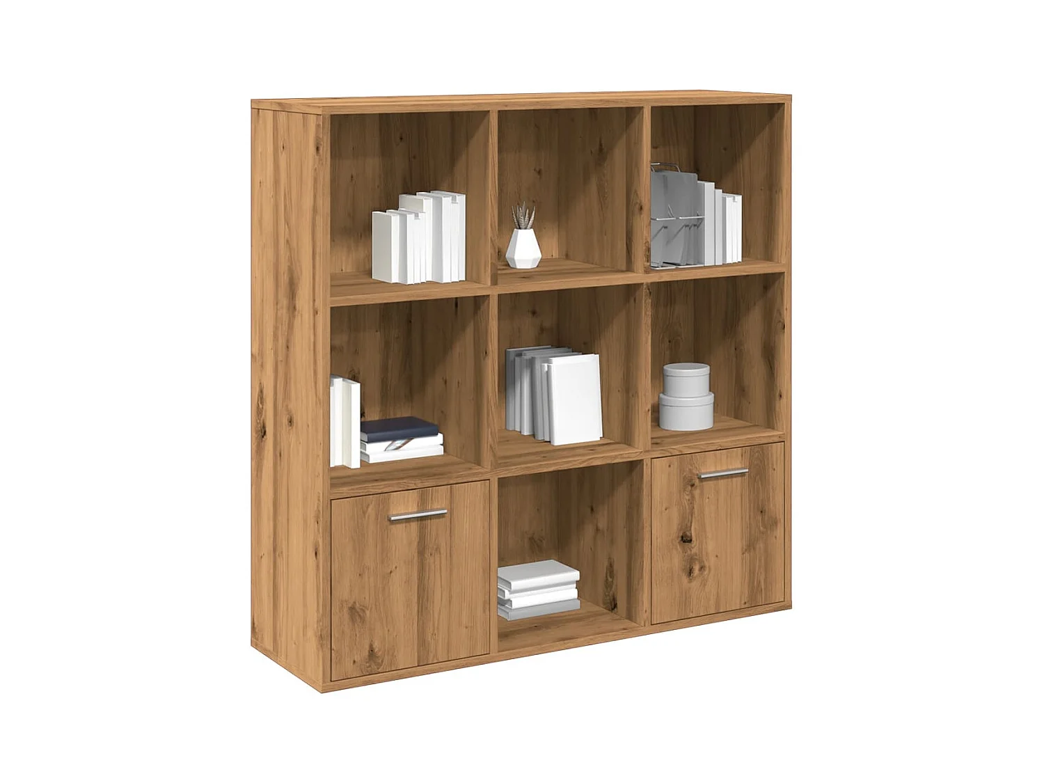 Bibliothèque chêne artisanal 98x29x97,5 cm bois d'ingénierie