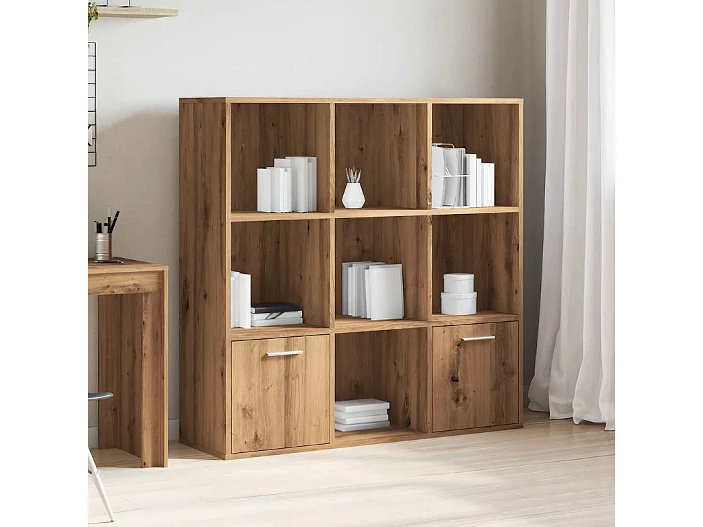 Bibliothèque chêne artisanal 98x29x97,5 cm bois d'ingénierie