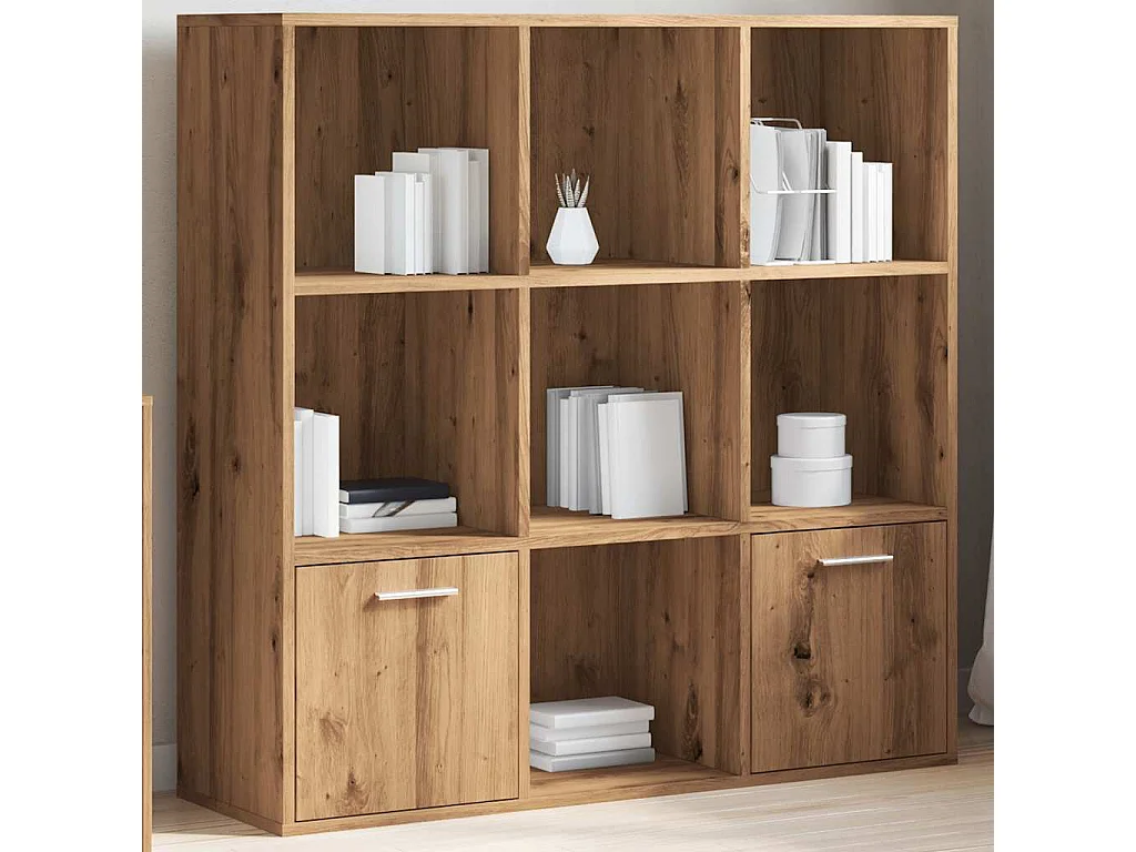 Bibliothèque chêne artisanal 98x29x97,5 cm bois d'ingénierie