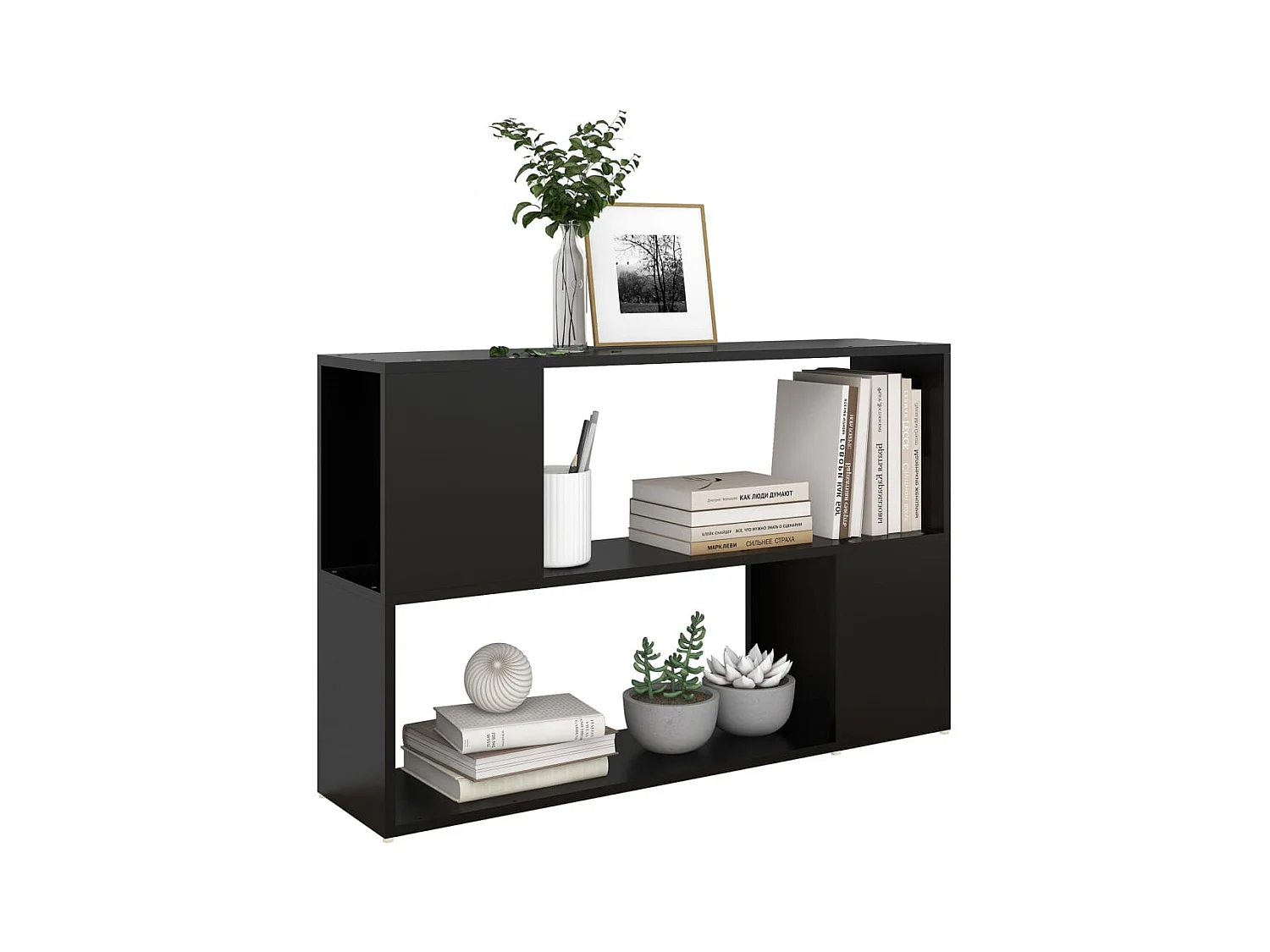 Bibliothèque Noir 100x24x63 cm Bois d'ingénierie