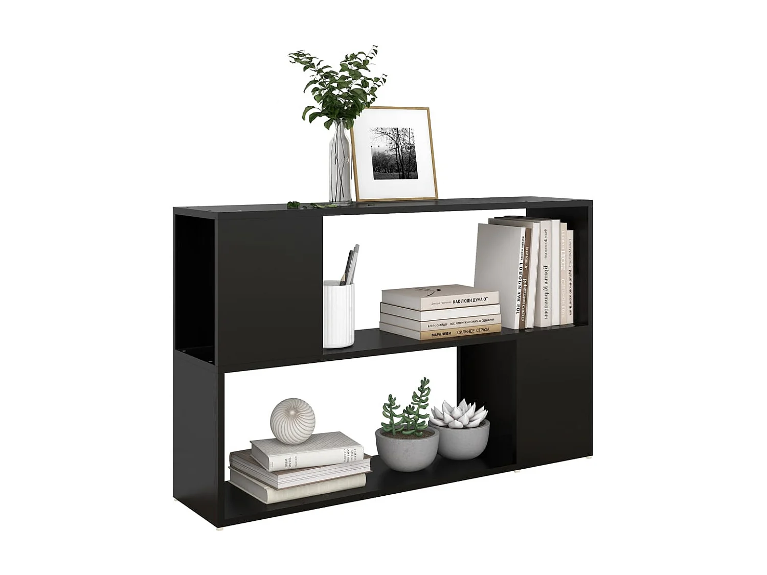 Bibliothèque Noir 100x24x63 cm Bois d'ingénierie