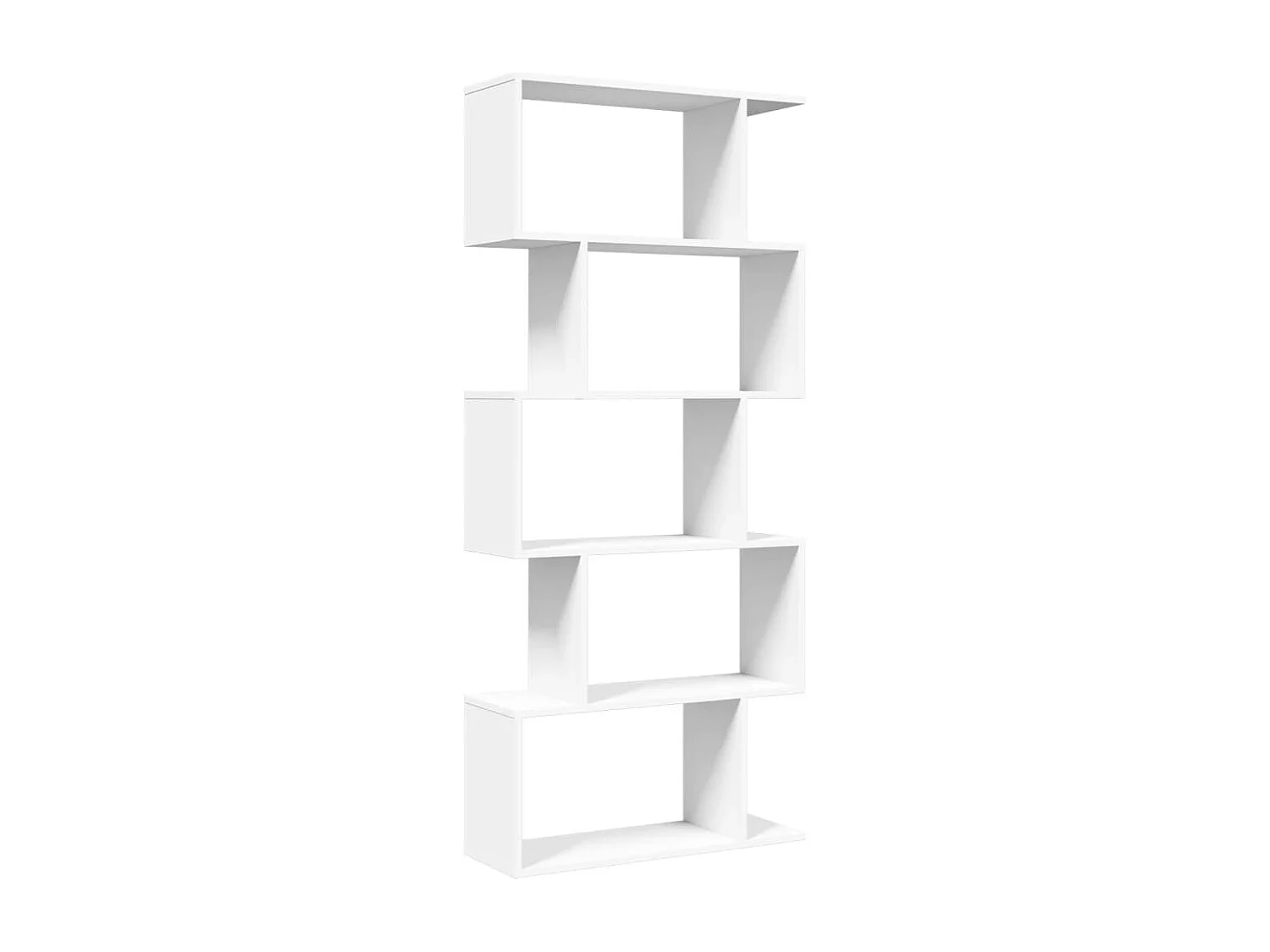 Estantería separadora de 5 niveles blanca 70x24x161 cm