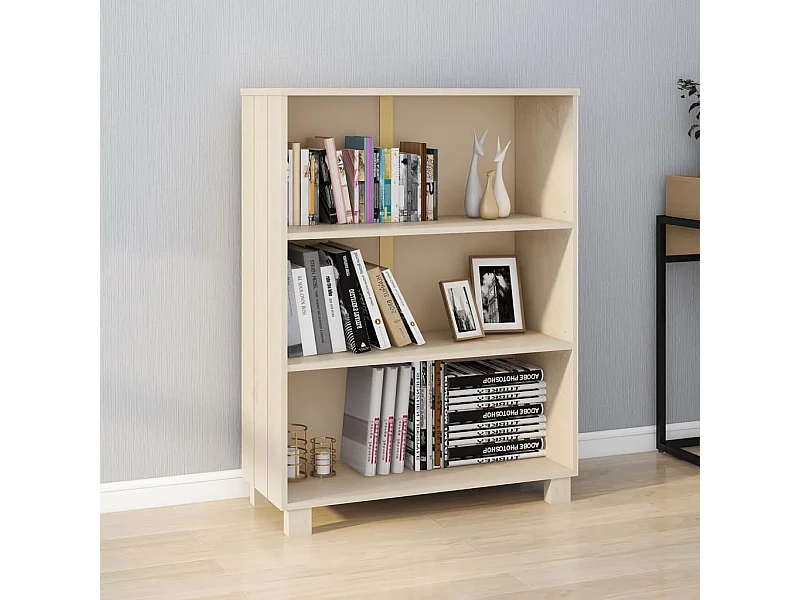 Libreria HAMAR Marrone Miele 85x35x112 cm Legno di Pino Massello