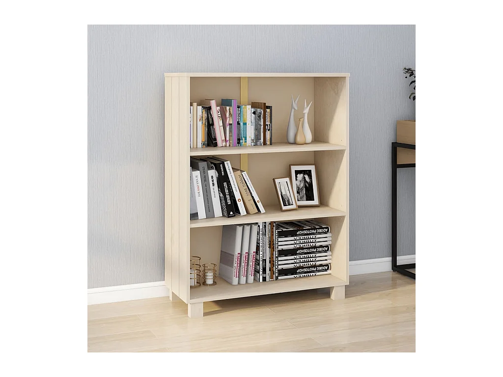 Libreria HAMAR Marrone Miele 85x35x112 cm Legno di Pino Massello