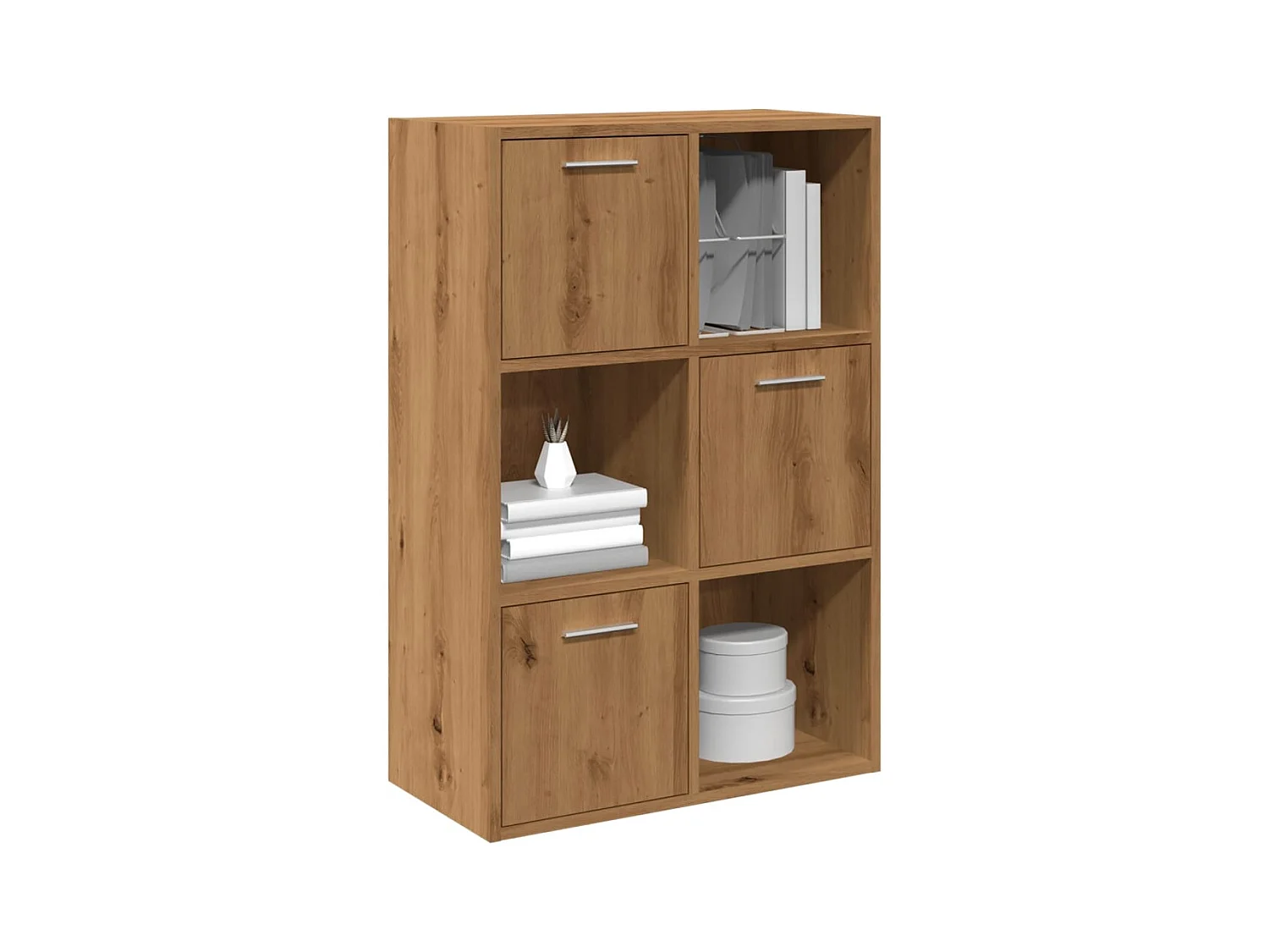 Bibliothèque chêne artisanal 60,5x30x90 cm bois d'ingénierie