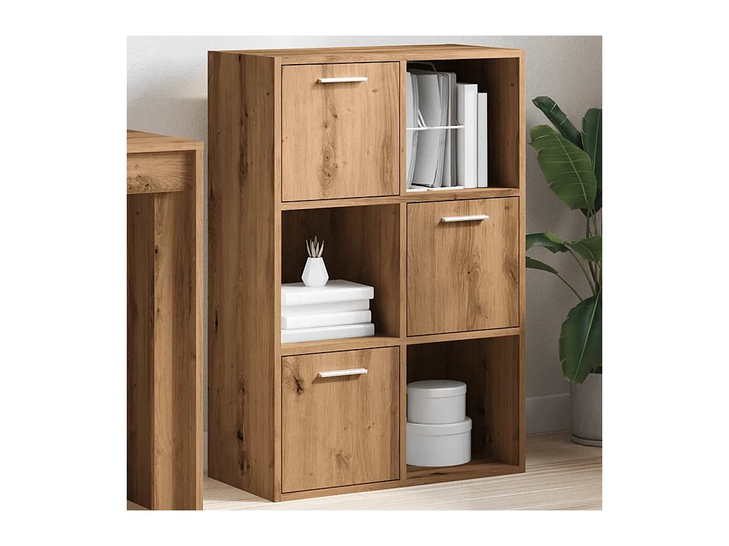 Bibliothèque chêne artisanal 60,5x30x90 cm bois d'ingénierie