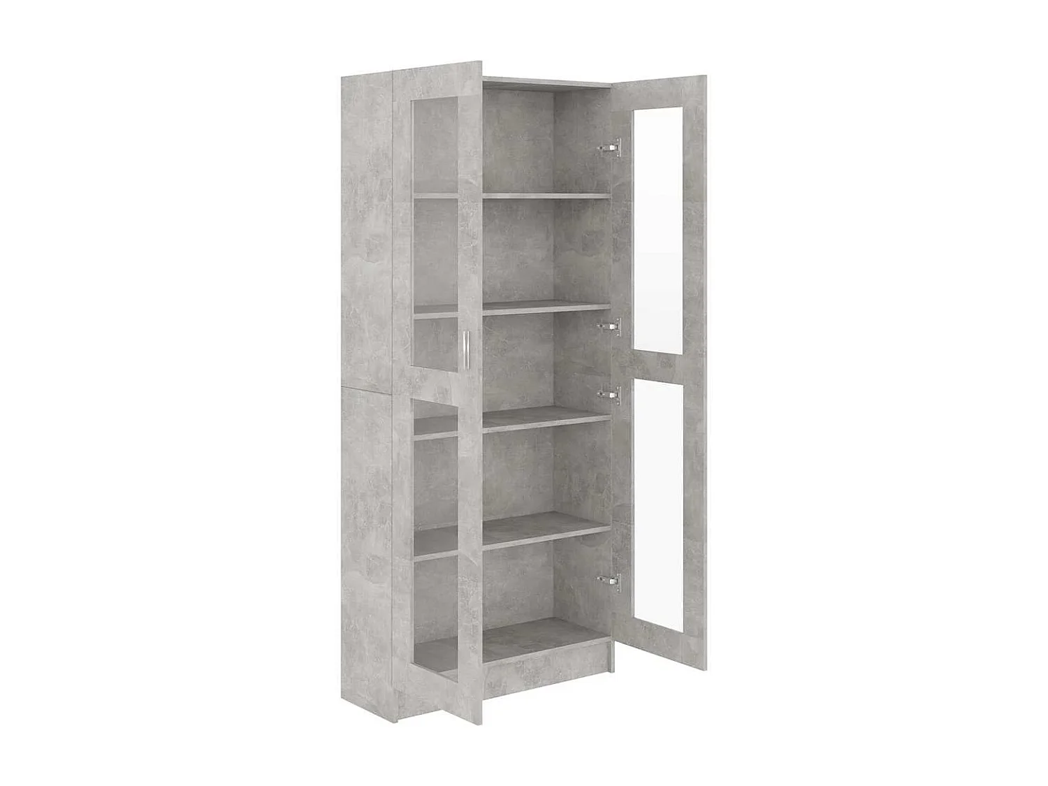 Armoire à vitrine Gris béton 82,5x30,5x185,5 cm Bois ingénierie