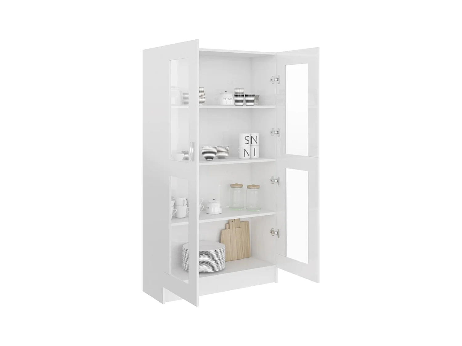 Vitrina Blanco brillo 82,5x30,5x150 cm Madera de ingeniería