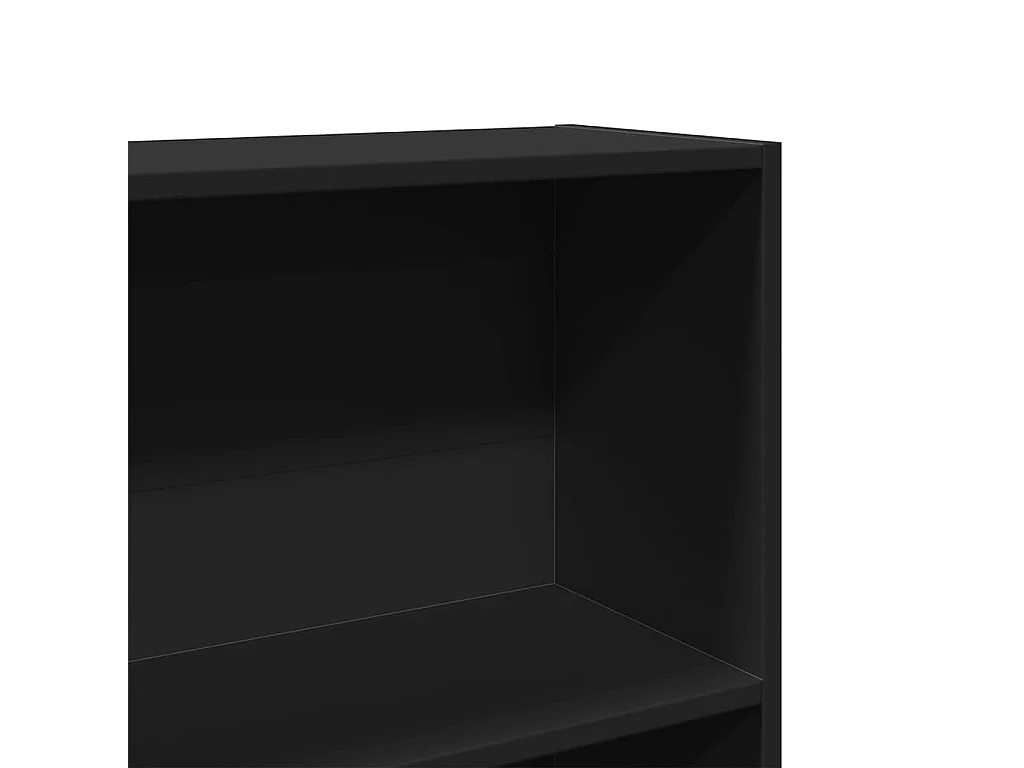 Bibliothèque noir 80x24x143 cm bois d'ingénierie