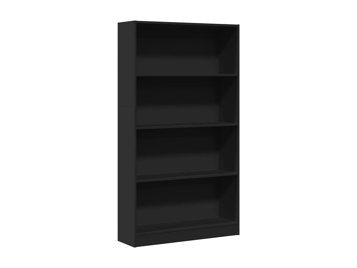 Librería negra 80x24x143 cm madera contrachapada