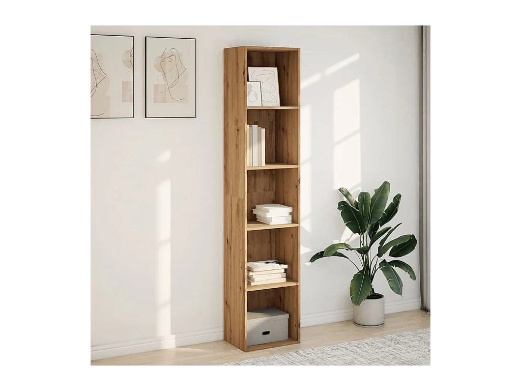 Bibliothèque chêne artisanal 40x30x189 cm bois d'ingénierie