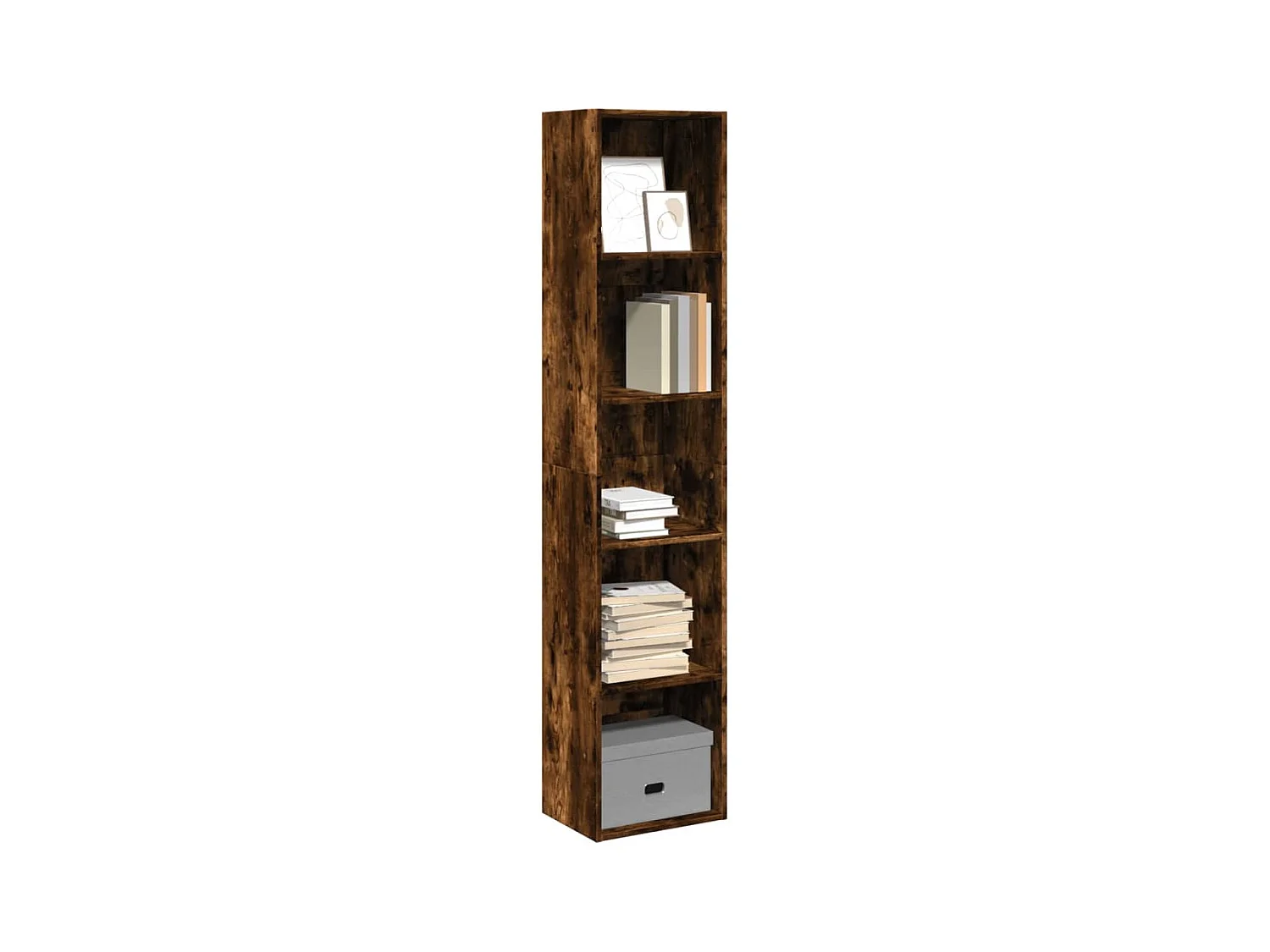 Bücherregal aus geräucherter Eiche 40x30x189 cm Holzwerkstoff