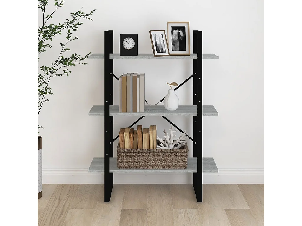 Bibliothèque Sonoma gris 80x30x105 cm Bois d'ingénierie