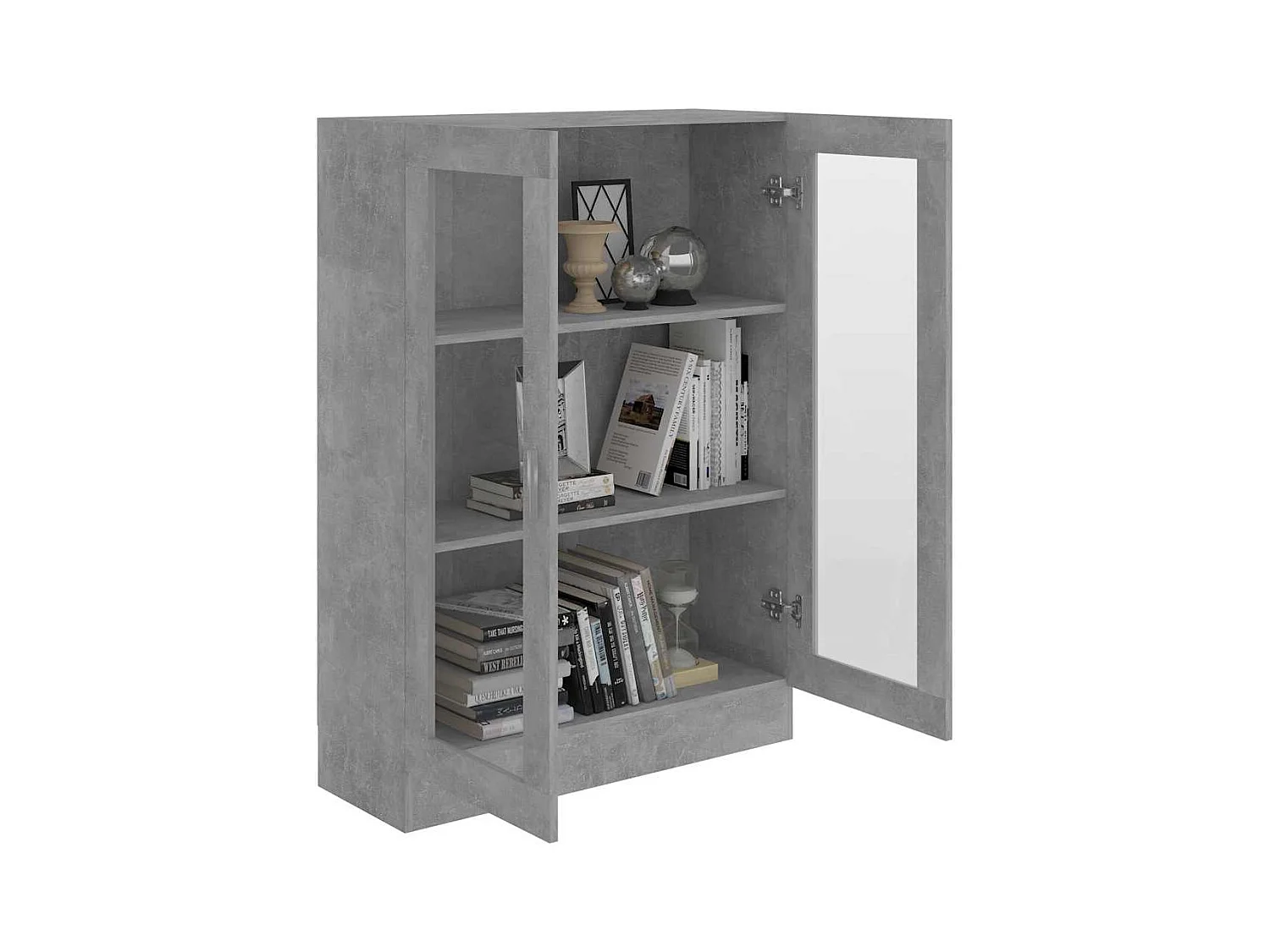 Armoire à vitrine Gris béton 82,5x30,5x115 cm Bois d'ingénierie