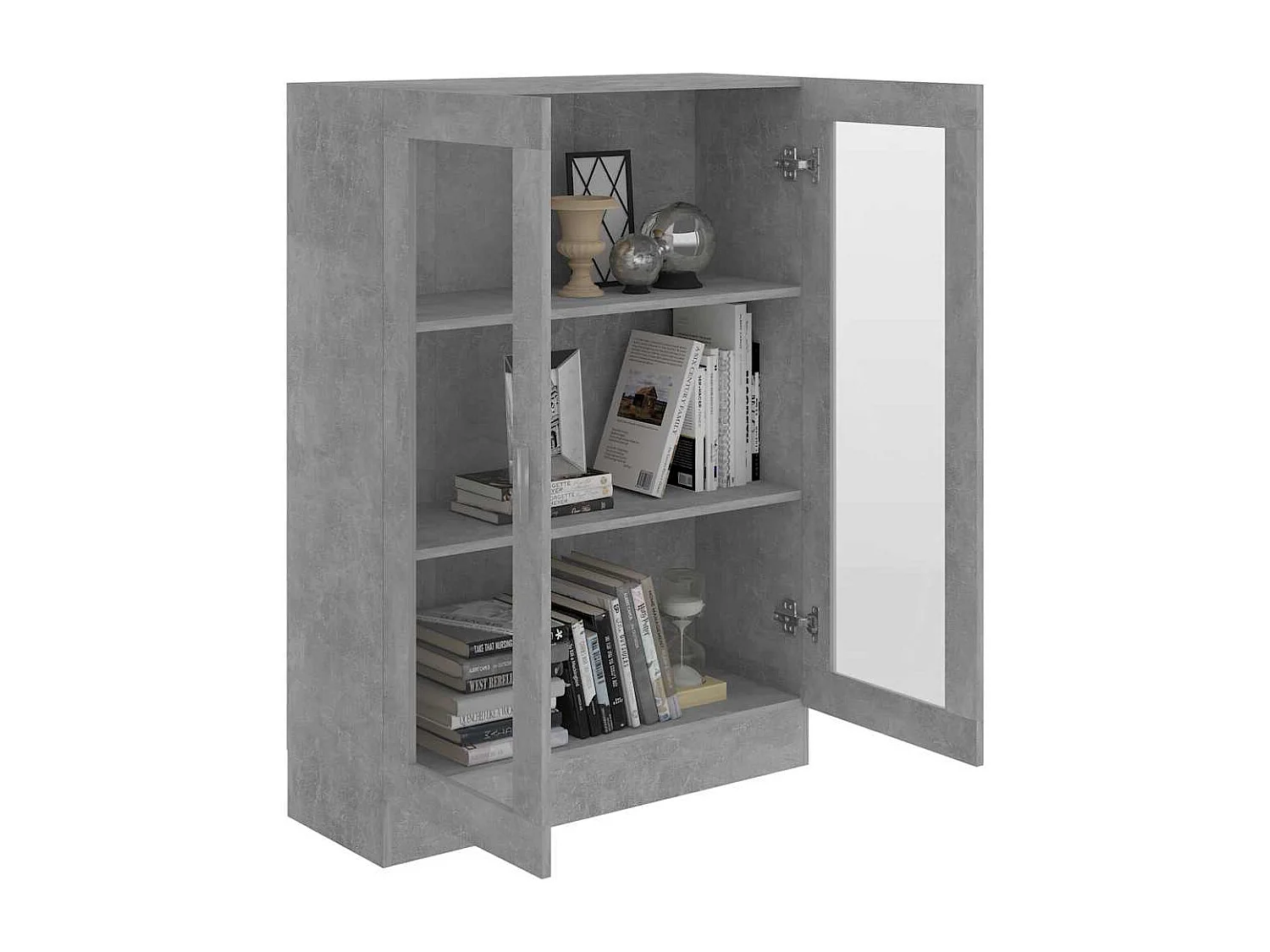 Armoire à vitrine Gris béton 82,5x30,5x115 cm Bois d'ingénierie