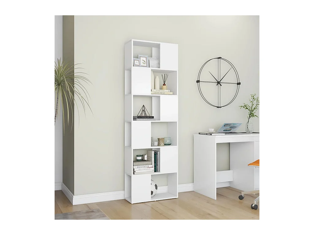 Bibliothèque/Séparateur de pièce Blanc 60x24x186 cm