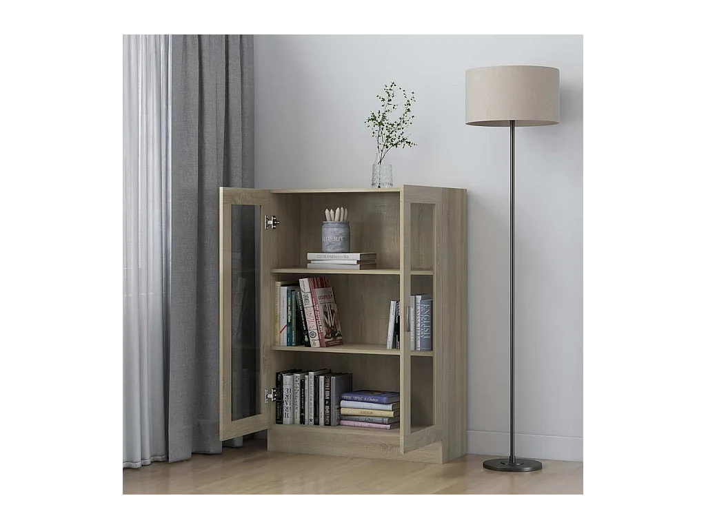 Vetrina in rovere Sonoma 82,5x30,5x115 cm in legno ingegnerizzato