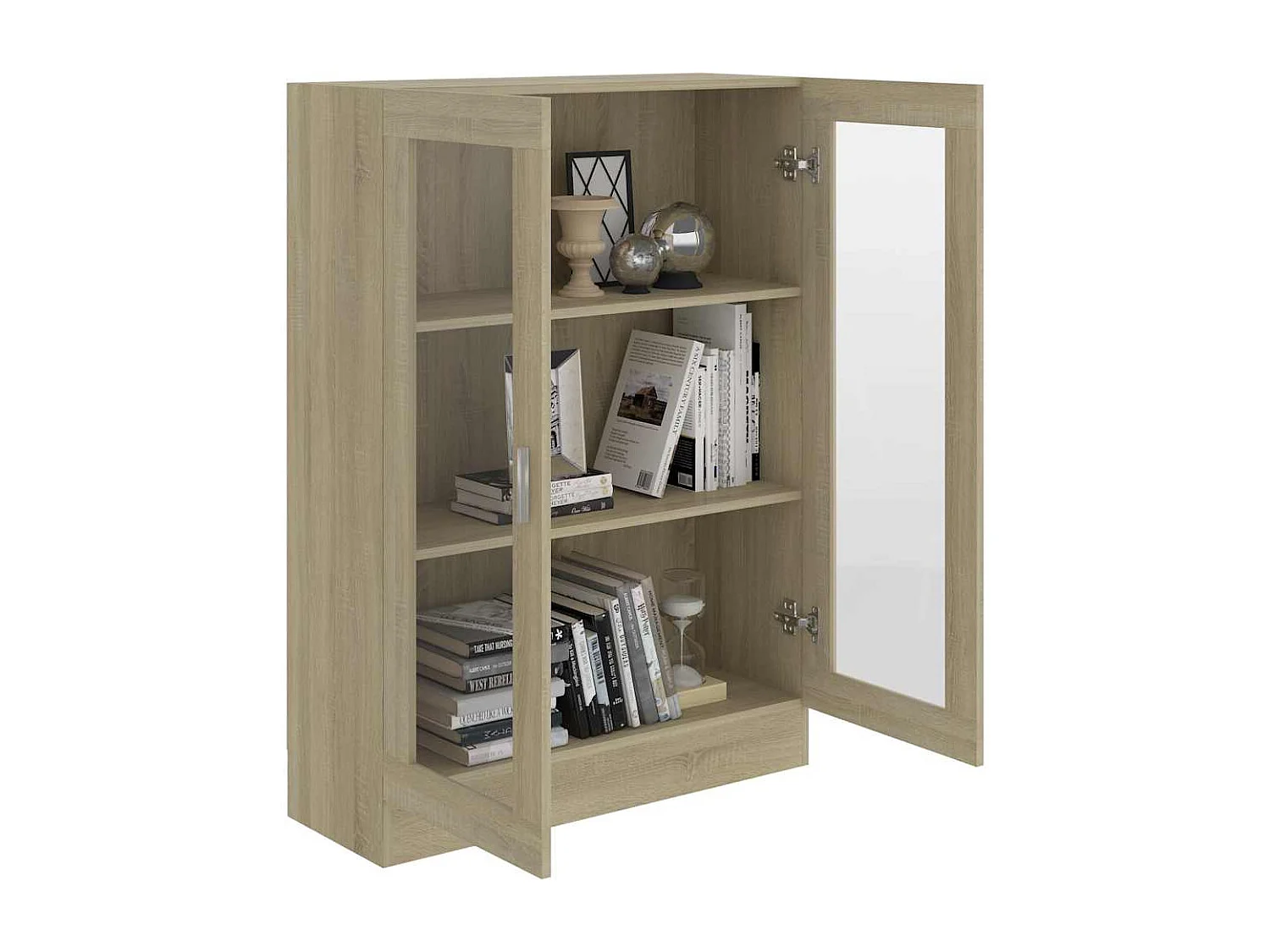 Vitrina de roble Sonoma de 82,5 x 30,5 x 115 cm de madera de ingeniería