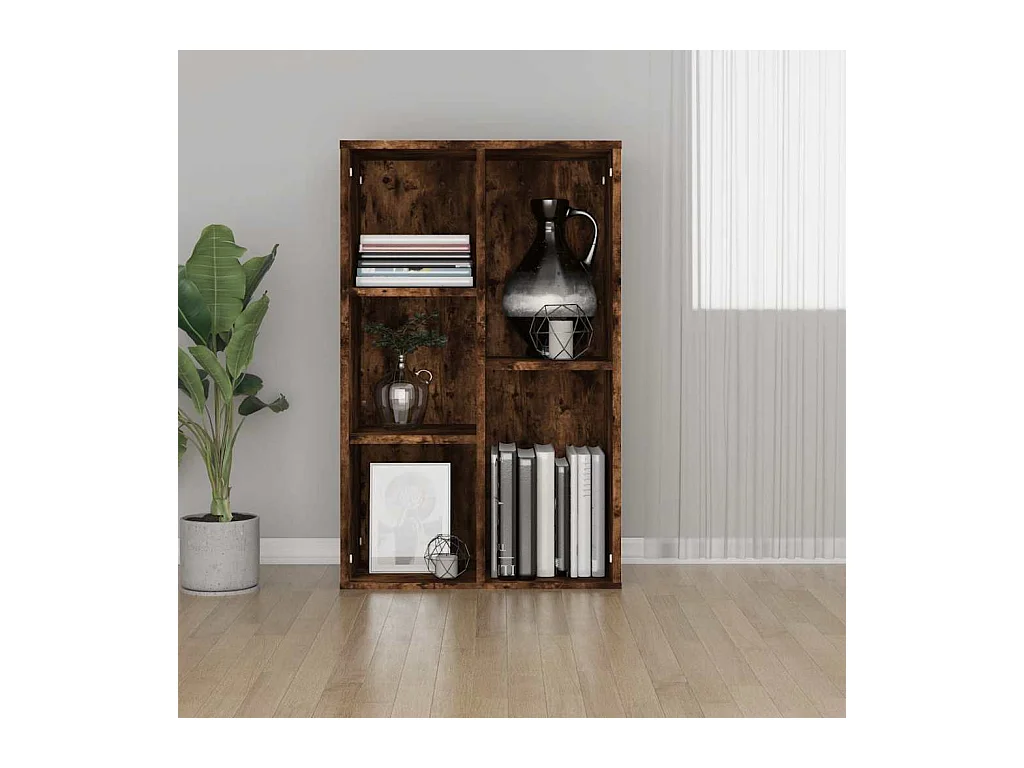 Libreria/Credenza rovere affumicato 50x25x80 cm in legno composito