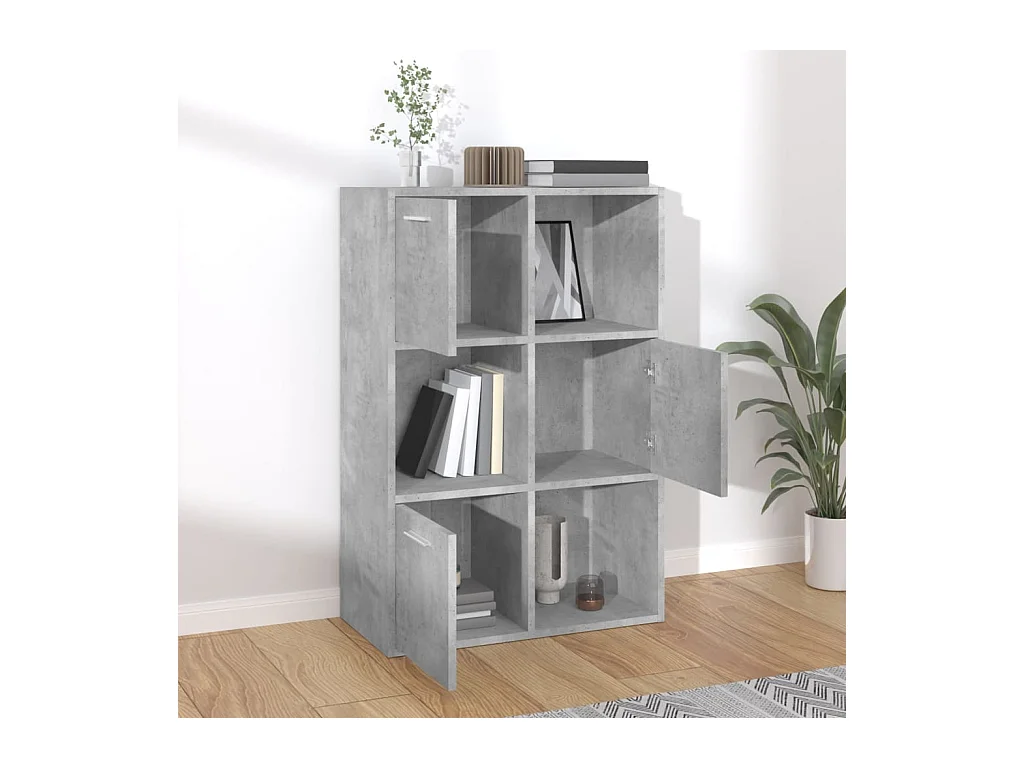 Armoire de rangement Gris béton 60x29,5x90 cm Bois d'ingénierie