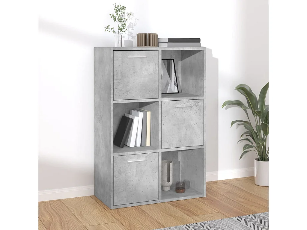 Armoire de rangement Gris béton 60x29,5x90 cm Bois d'ingénierie
