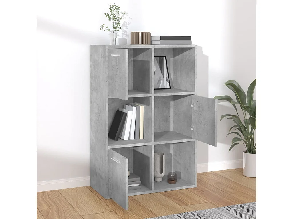 Armoire de rangement Gris béton 60x29,5x90 cm Bois d'ingénierie