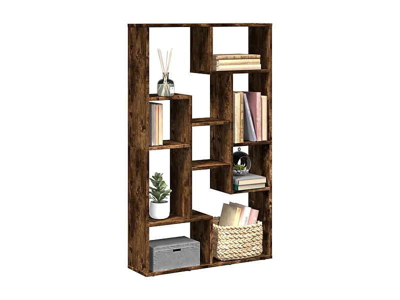 Libreria in rovere affumicato 72x20x120 cm in legno ingegnerizzato