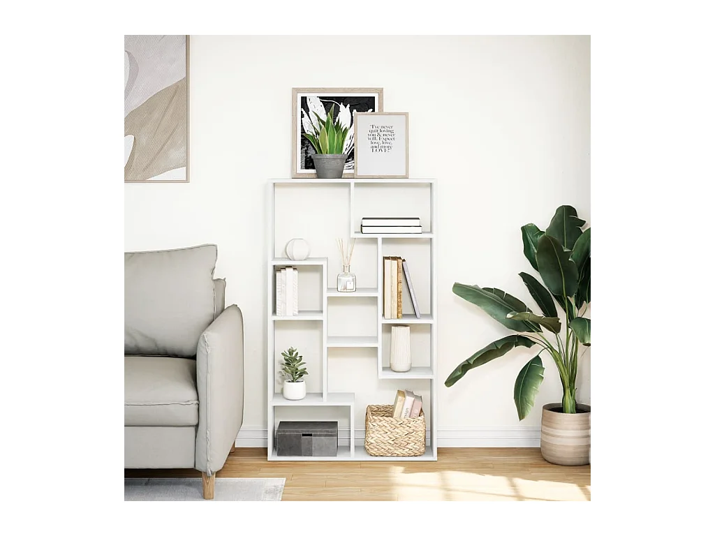 Libreria bianca 72x20x120 cm in legno ingegnerizzato