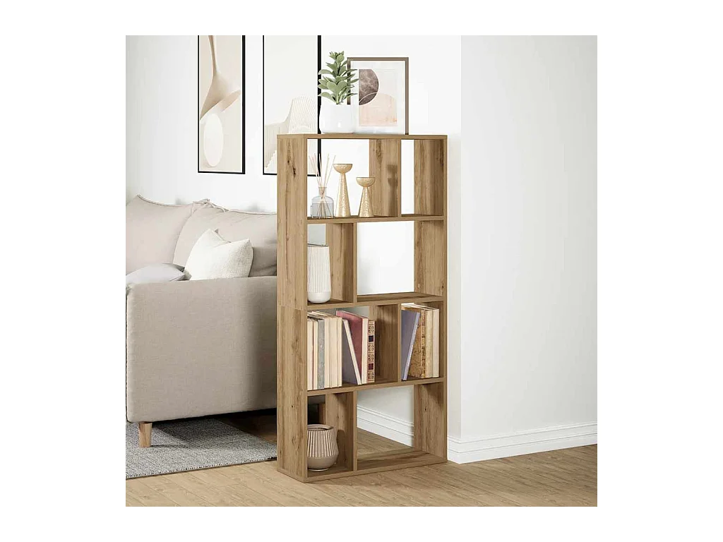 Bibliothèque chêne artisanal 60x20x120 cm bois d'ingénierie