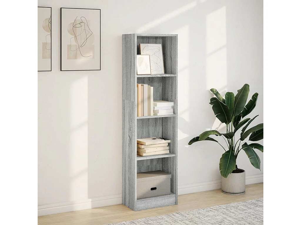 Librería Sonoma gris 40x24x143 cm madera de ingeniería
