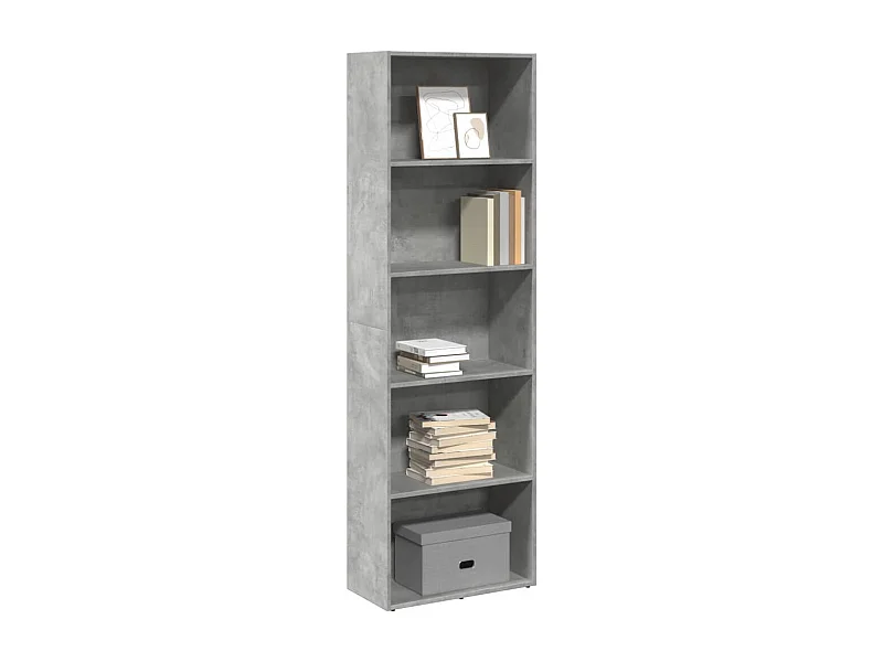Betongrijze boekenkast 60x30x189 cm bewerkt hout