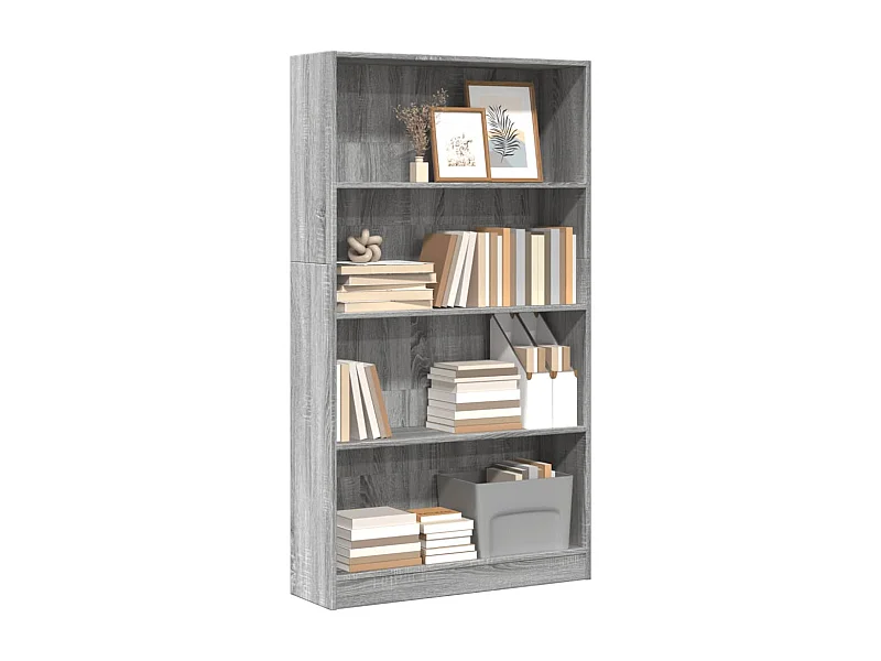 Libreria Sonoma grigia 80x24x143 cm in legno ingegnerizzato